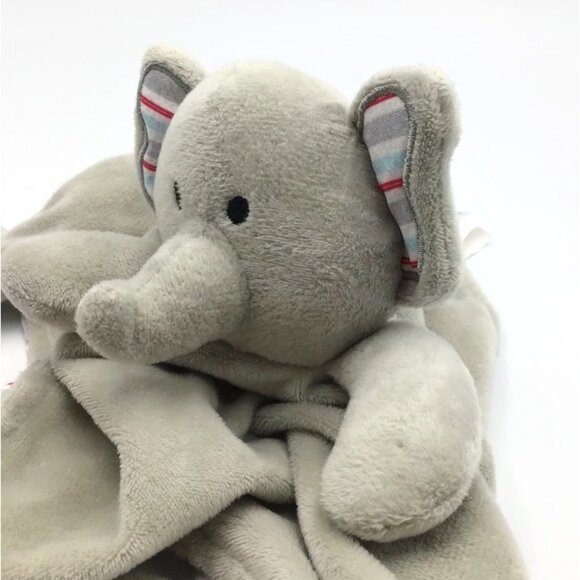 Modern Baby Gray Elephant Snuggle Blankie Security Blanket Lovey Teether Toy - Picture 4 of 8